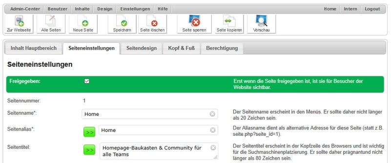 SEO-Titel und Alias